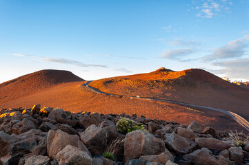 Early Morning Sunrise on top of the Volcano at Haleakala National Park, Maui, Hawaii, United States