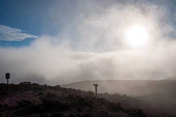 Early Morning Sunrise on top of the Volcano at Haleakala National Park, Maui, Hawaii, United States