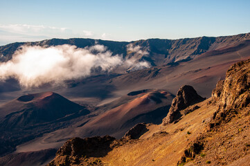 Early Morning Sunrise on top of the Volcano at Haleakala National Park, Maui, Hawaii, United States