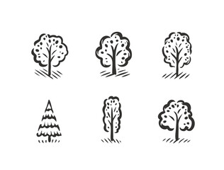 Tree symbol set. Nature concept vector illustration