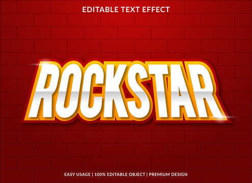 rockstar text effect template design use for business brand and logo