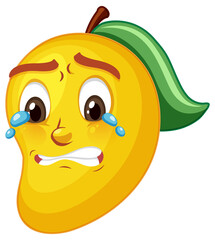 Mango cartoon character with facial expression