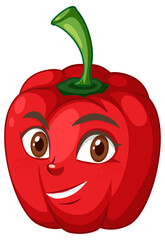 Capsicum cartoon character with facial expression
