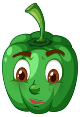 Capsicum cartoon character with facial expression