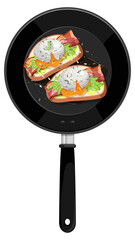 Breakfast in the pan isolated