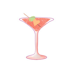 Mixed alcoholic drink with olive 