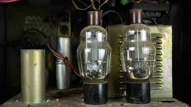 Device Radio Components Lamps In The Broadcast Amplifier.