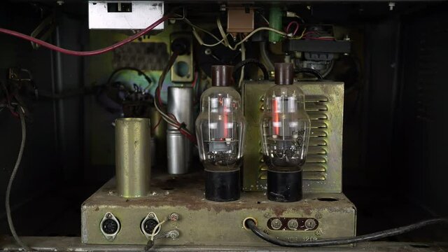 Device Radio Components Lamps In The Broadcast Amplifier.