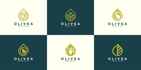 Fototapeta na wymiar olive oil logo collection design template