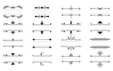 Set of text frames thin line. Graphic decorative element in art deco, retro, floral ornament design for book page text, card, menu. Elegant decor text frame contour. Isolated vector illustration
