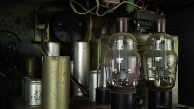 Device Radio Components Lamps In The Broadcast Amplifier.