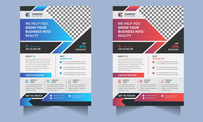 Corporate business flyer design template with modern concept Premium Vector
