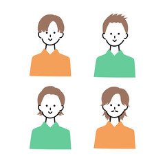 Fototapeta premium シンプルな男性アイコンセット4