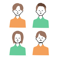 シンプルな男性アイコンセット2