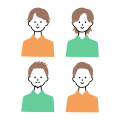 シンプルな男性アイコンセット1