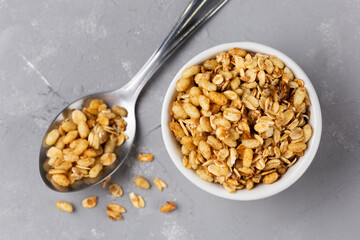 Granola tiger on the table.
