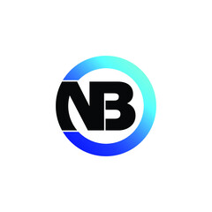 Letter NB circle logo design vector