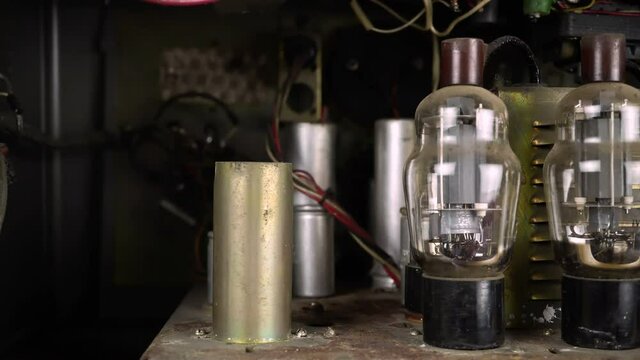 Device Radio Components Lamps In The Broadcast Amplifier.