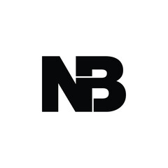 Letter NB simple logo design vector