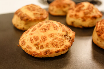 Delicious hot cinnamon roll with icing