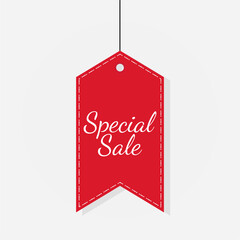 Tag Red discount label Special Sale off Vector