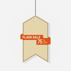 Tag flash sale discount label 75 off Vector