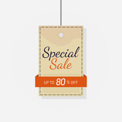 Tag discount sale label 80 off Vector