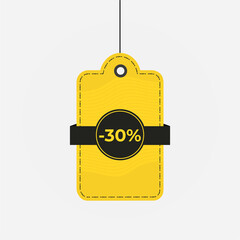 Tag discount sale 30 off label vector