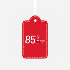 Tag discount red 85 off sale label vector