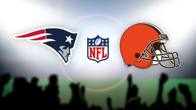 NFL New England Patriots vs Cleveland Browns vector illustration.