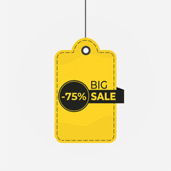 Tag discount big sale 75 off label vector