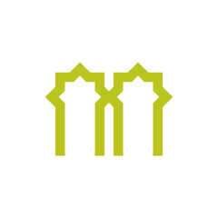 Mosque Gate Islamic logo design vector
