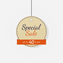 Sale tag discount label 40 off Vector