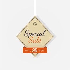 Discount tag special sale label 95 off vector