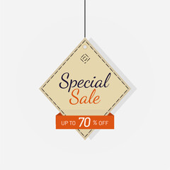 Discount tag special sale label 70 off vector