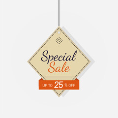 Discount tag special sale label 25 off vector