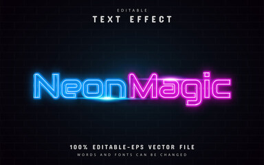 Neon magic text, neon style text effect