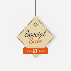 Discount tag special sale label 10 off vector