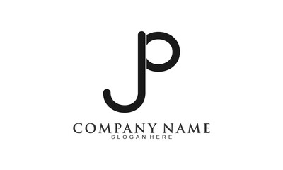 JP alphabet unique vector logo