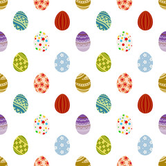 Simple Easter egg seamless pattern background illustration (white)
