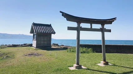 Gordijnen Torii Gates Seaside torii in Japan  © marina