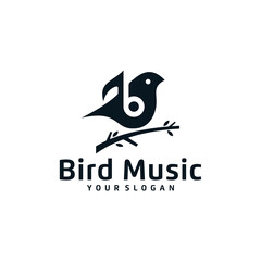 bird logo and musical notes