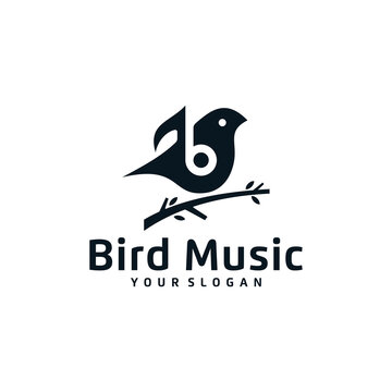 Bird Logo And Musical Notes