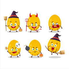 Halloween expression emoticons with cartoon character of amber easter egg
