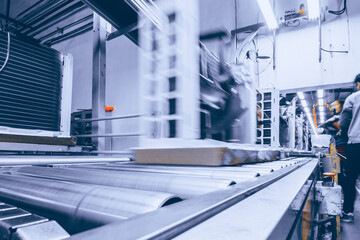 Busy scene in the factory