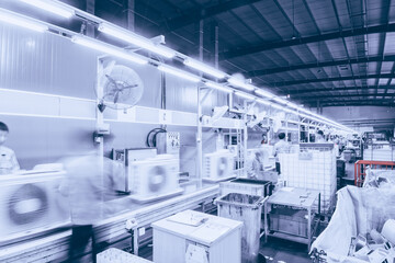 Busy scene in the factory