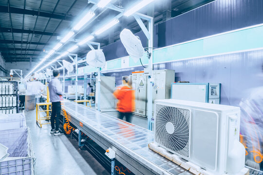 Busy scene in the factory