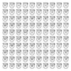 big set of graduate student emoticons vector	
