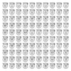 big set of graduate student emoticons vector	
