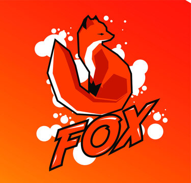 Vector image of fox illustration with orange color